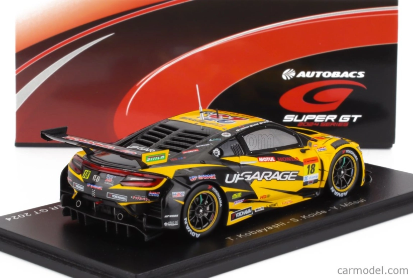 Spark-model Honda Nsx Gt3 Team Upgarage Racing N 18 Gt300 Class Super Gt 2024 Takashi Kobayashi - Syun Koide 1:43 Yellow Black