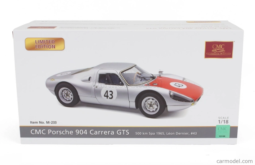 Cmc Porsche 904 Carrera Gts Ch.904-025 N 26 Silverstone International Grand Touring 1964 Innes Ireland 1:18 Silver Red