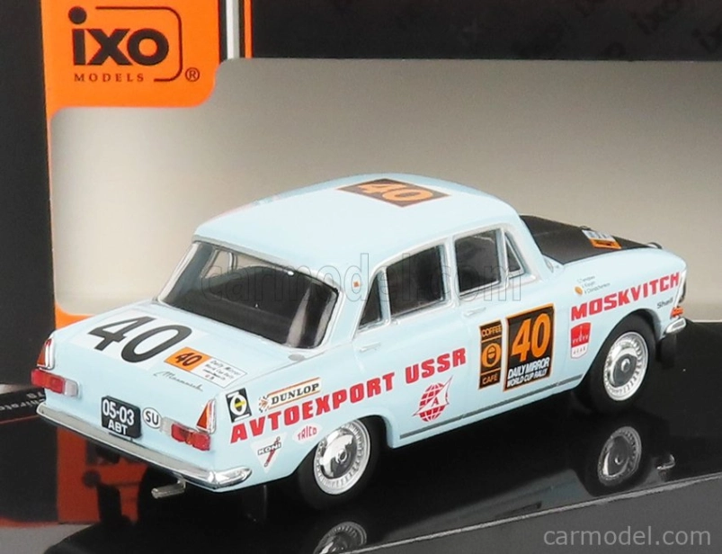 Ixo-models Moskvitch 412 N 40 Rally London - Mexico 1970 1:43, světle modrá