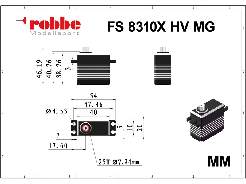 Robbe servo FS 8310X HV 83kg.cm 0.10s/60° MG Brushless 25T-Maxi