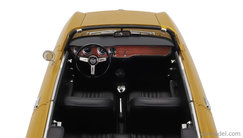 Mitica Alfa romeo Giulia 1600 Gtc Cabriolet Otvorený 1964 - Interiér Čierna 1:18 Giallo Ochre - Žltá
