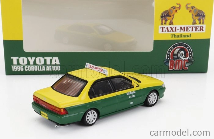 Bm-creations Toyota Corolla Ae100 Thailand Taxi 1996 1:64 Žlutá Zelená