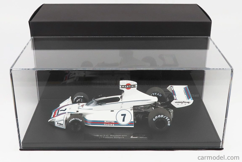 Gp-replicas Brabham F1 Ford Bt44b Martini N 7 Season 1975 Carlos Reutemann - Con Vetrina - With Showcase 1:18 Bílá