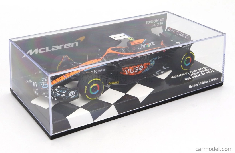 Minichamps Mclaren F1 Mcl36 Mercedes Team Mclaren N 4 Abu Dhabi Gp 2022 Lando Norris 1:43 Oranžová svetlo modrá