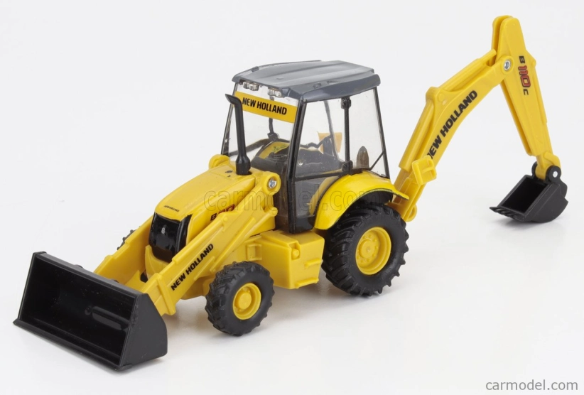 Newray Iveco fiat Daily Roll-off Pianale 2023 With New Holland B110c Ruspa Gommata - Scraper Tractor 1:36 Žlutá Černá