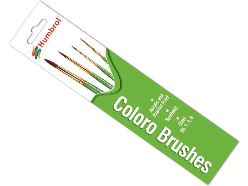 Súprava štetcov Humbrol Coloro veľkosť 00/1/4/8