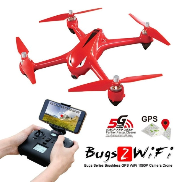 Dron MJX Bugs 2 brushless, červená