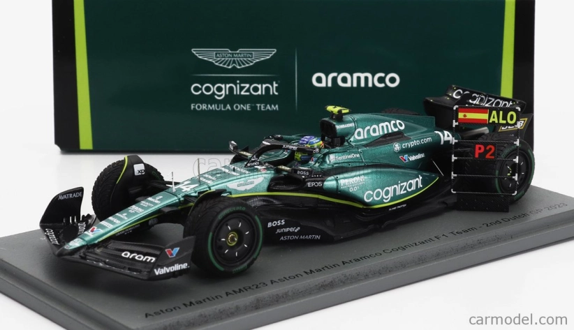 Spark-model Aston martin F1 Amr23 Team Aramco Cognizant N 14 2nd Dutch GP 2023 Fernando Alonso 1:43 Green