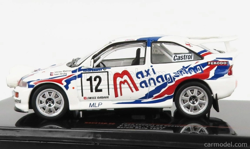 Ixo-models Ford england Escort Rs Cosworth (nočná verzia) N 12 Rally Barum 1996 V.blahna - I.hruby 1:43 Biela modrá červená
