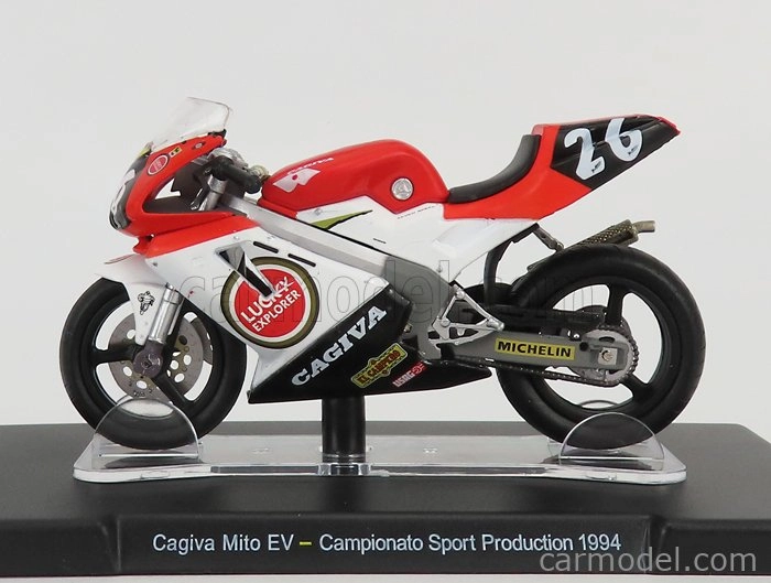 Edicola Cagiva Mito Ev N 26 Campionato Sport Production 1994 Valentino Rossi 1:18 červená biela čierna