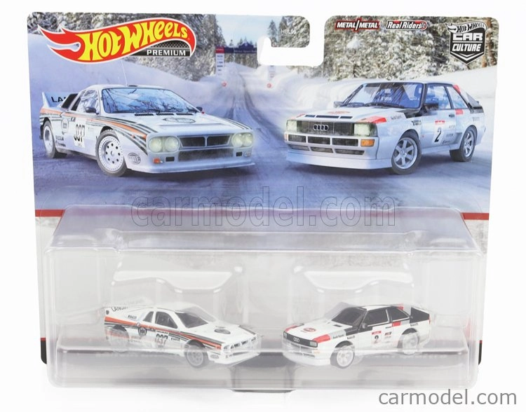 Mattel hot wheels Lancia Set 2x 037 N 037 Rally + Audi Quattro Sport N 2 Rally 1984 1:64 Biela