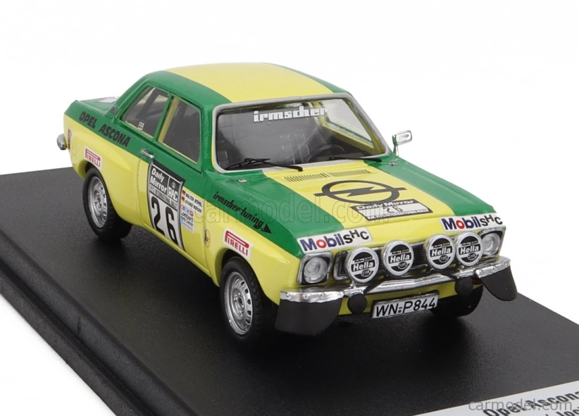 Trofeu Opel Ascona 1.9 Sr (night Version) N 26 Rally Rac Lombard 1973 Walter Rohrl - Jochen Berger 1:43 Zelená Žlutá