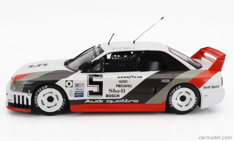 Werk83 Audi 90 Quattro Team Audi Sport N 5 500km Road America Imsa 1989 H.haywood - S.goodyear 1:18 Bielo-šedo-červená