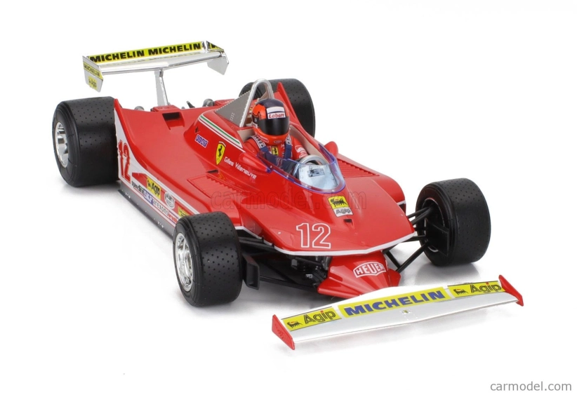 Bburago Ferrari F1  312t4 N 12 Winner South Africa Gp Kyalami (with Pilot) 1979 Gilles Villeneuve 1:18 Red