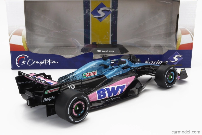Solido Renault F1 A523 Team Bwt Alpine Press Launch Livery N 10 Pierre Gasly - N 31 Esteban Ocon 2023 1:18 Modrá čierna ružová