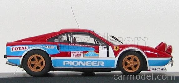 Najlepší model Ferrari 308 Gr.4 N 1 Targa Florio 1982 Andreut - Biche 1:43 Red Light Blue