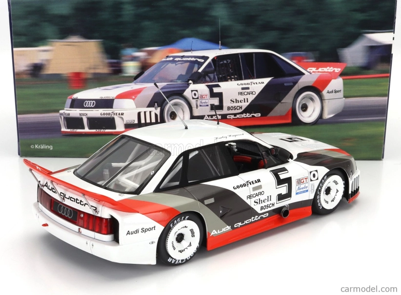 Werk83 Audi 90 Quattro Imsa Gto Team Audi Sport N 5 2. Laguna Imsa 1989 Hurley Haywood 1:18 Bielo-šedo-červená