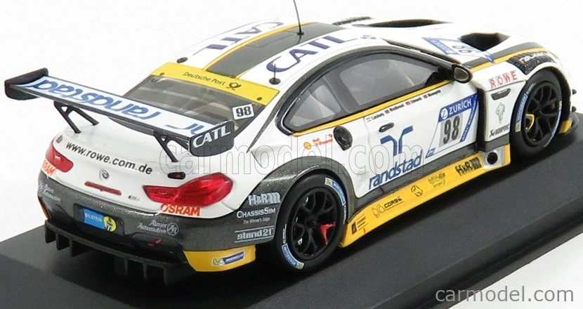 Minichamps BMW radu 6 M6 Gt3 Team Rowe Racing N 98 24h Nurburgring 2018 N.catsburg - R.westbrook - J.edwards - T.blomqvist 1:43 Bielo žltá