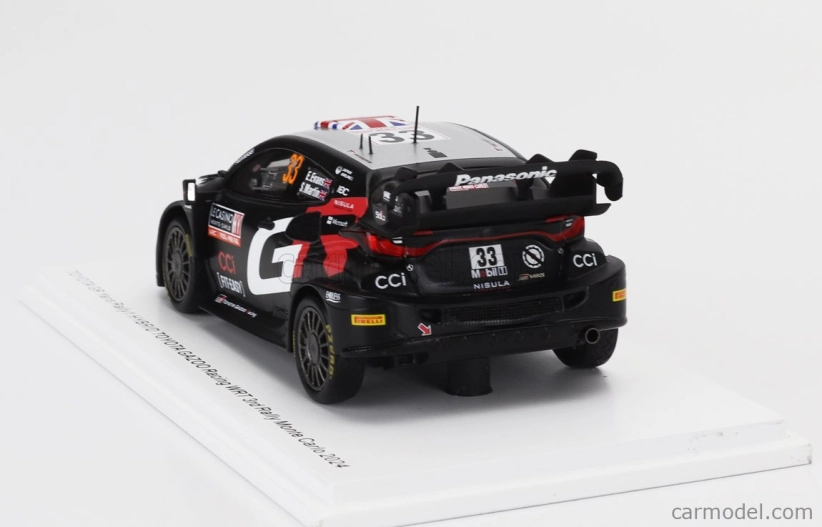 Spark-model Toyota Yaris Gr Rally1 Hybrid Team Toyota Gazoo Racing Wrt N 33 3. Rally Montecarlo 2024 Elfyn Evans - Martin Scott 1:43 Čierna Biela
