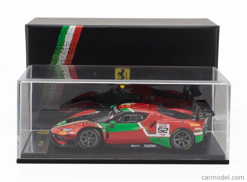 Looksmart Ferrari 296 Gt3 3.0l Twin Turbo V6 Team Af Corse N 52 24h Spa 2024 Andrea Bertolini - Jef Machiels - Louis Machiels - Tommaso Mosca 1:43 Červená Zelená