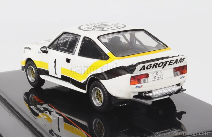 Ixo-models Škoda 160rs Mtx (nočná verzia) N 1 Rally Šumava 1984 V.blahna - P.scovanek 1:43 Biela Čierna Žltá