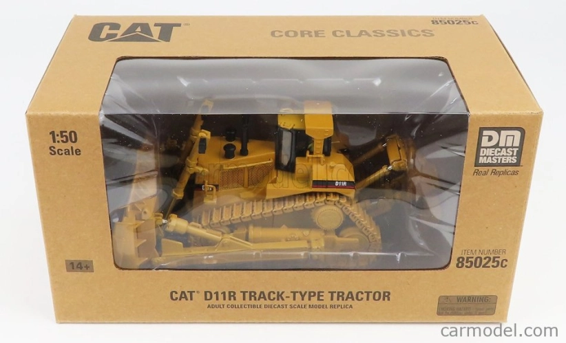 Dm-models Caterpillar Catd11r Dozer Ruspa Cingolata - Scraper Type Tractor 1:50 Žlutá Černá