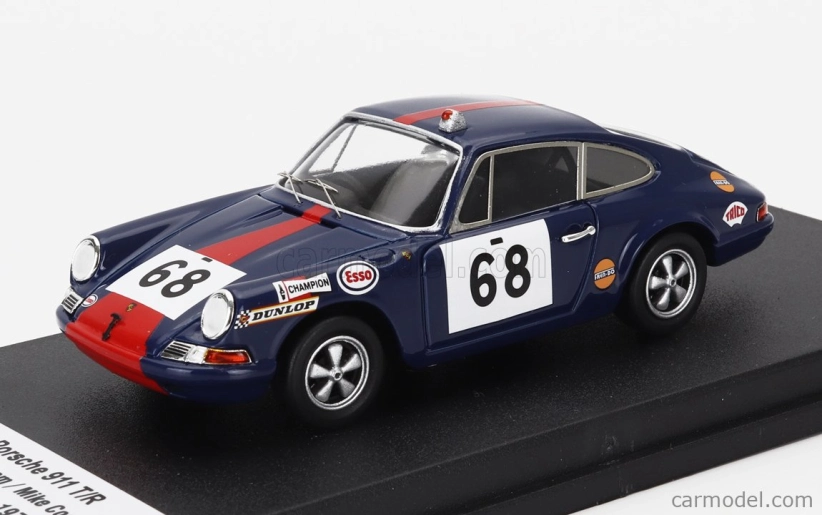 Trofeu Porsche 911t Coupe Team Paul Watson Race Organisation N 68 24h Le Mans 1971 John Chatham - Mike Coombe 1:43 Modrá červená