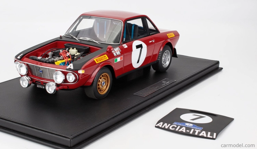 Topmarques Lancia Fulvia Hf 1600 Coupe (night Version) N 7 2nd Rally Acropolis 1972 Simo Lampinen - Bo Reinicke 1:12 Červená Bílá
