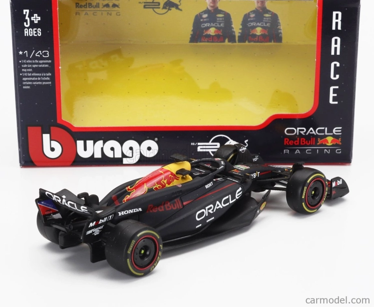 Bburago Red bull F1  Rb20 Team Oracle Red Bull Racing N 1 World Champion Season 2024 Max Verstappen 1:43 Modrá Žlutá Červená