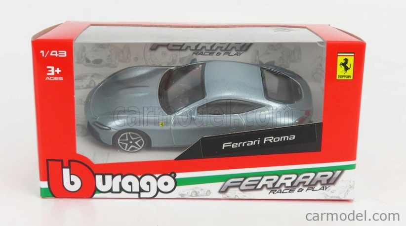 Bburago Ferrari Roma 1:43 strieborná metalíza