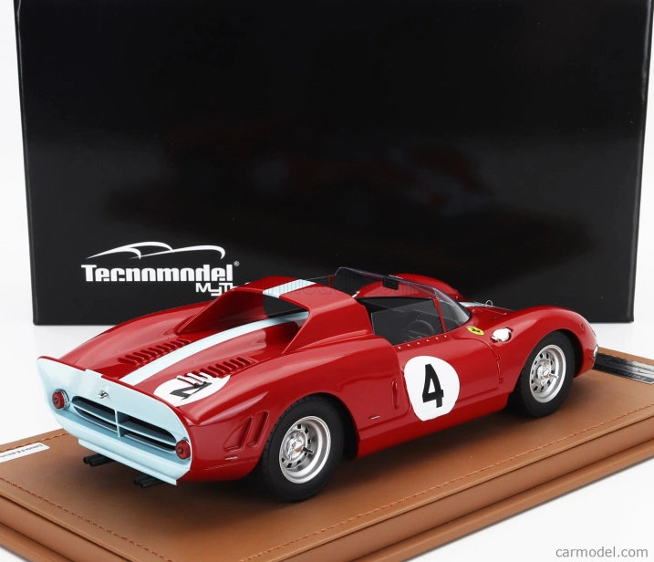 Tecnomodel Ferrari 275 P2 Spider Team Maranello Concessionaries N 4 1000km Nurburgring 1965 Graham Hill - Jackie Stewart 1:18 Red