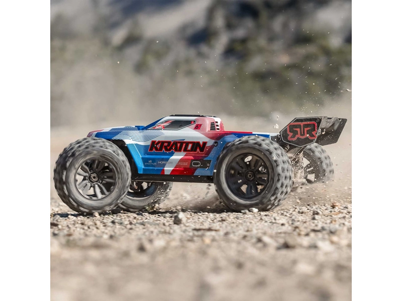 RC auto Arrma Kraton 6S V6 BLX 1:8 4WD RTR, modrá/růžová