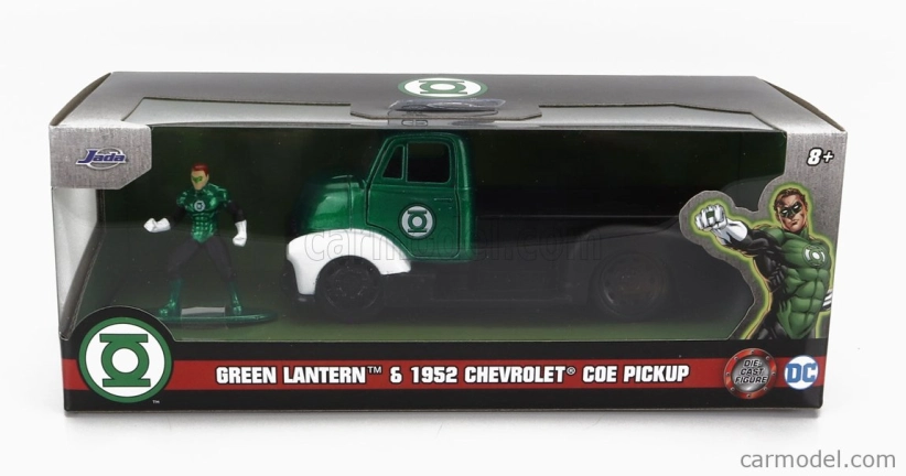 Jada Chevrolet Coe Truck With Green Lantern Figure 1952 1:32 Zelená Černá