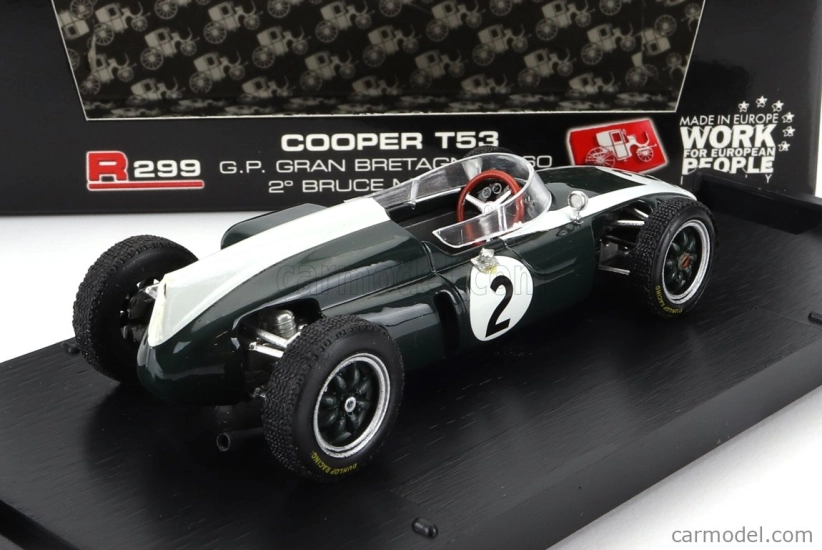 Brumm Cooper F1 T53 N 2 British Gp 1960 B.mclaren 1:43 Zelená Biela