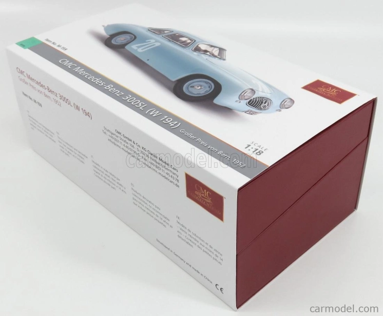 Cmc Mercedes benz 300sl (w154) Team Daimler-benz Ag N 20 2nd Bern Gp 1952 H.lang 1:18 Light Blue
