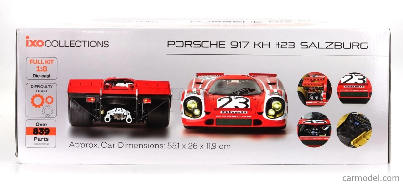 Ixo-models Porsche 917k 4.9l Team Salzburg N 23 Winner 24h Le Mans 1970 Hans Herrmann - Richard Attwood 1:8 Červená Bílá