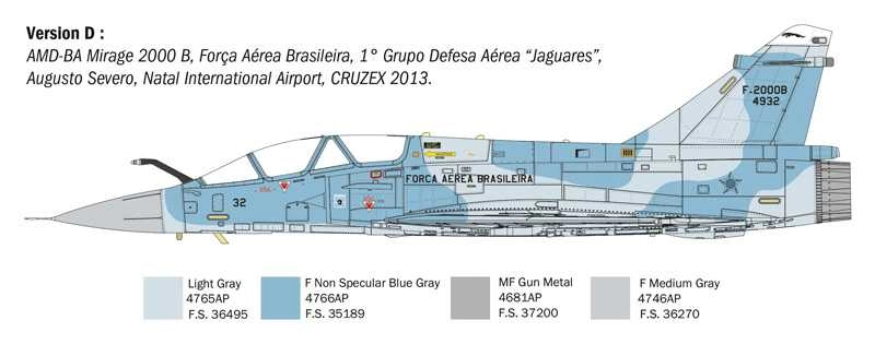 Italeri Dassault aviation Mirage 2000 B/d - French Armee De L'air - War Aircraft 1985 - Military Airplane 1:72 /