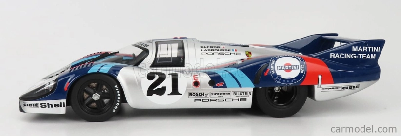 Cmr Porsche 917lh 4.9l Team Martini Racing N 21 24h Le Mans 1971 Vic Elford - Gerard Larrousse 1:12 Stříbrná Modrá