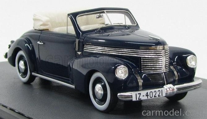 Modely v mierke Matrix Opel Kapitan Hebmuller Cabrio 1940 1:43 Modrá