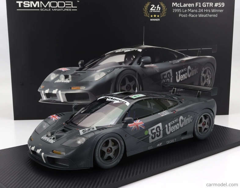 Truescale Mclaren F-1 Gtr Bmw V12 Team Kokusai Kaihatsu Racing N 59 ( po pretekoch zvetraný) Víťaz 24h Le Mans 1995 Y.dalmas - M.sekiya - J.j.lehto 1:12 Dark Grey Met