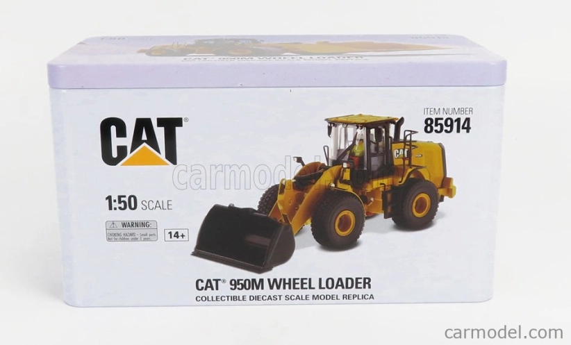 Dm-models Caterpillar Cat950m Ruspa Gommata - Scraper Tractor Wheel Loader 1:50 Žlutá Černá