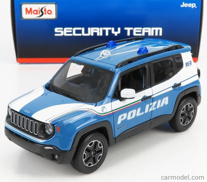 Maisto Jeep Renegade Polizia 2017 1:24 svetlomodro-biela