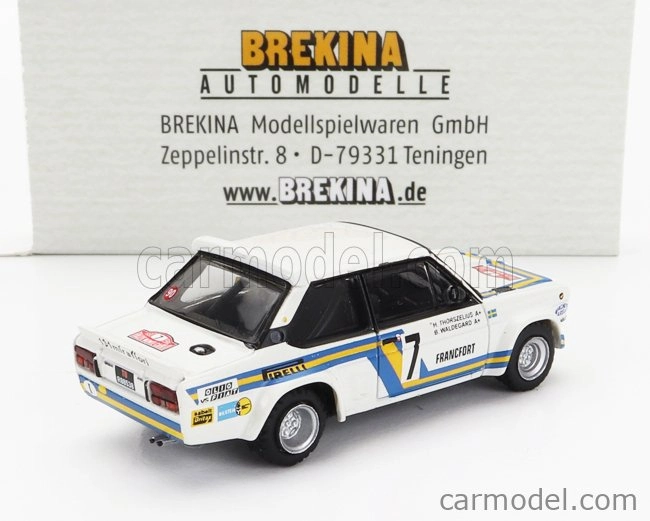 Brekina plast Fiat 131 Abarth Team Svenska Fiat N 7 1:87, bílá