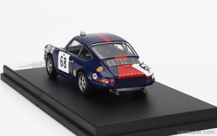 Trofeu Porsche 911t Coupe Team Paul Watson Race Organisation N 68 24h Le Mans 1971 John Chatham - Mike Coombe 1:43 Modrá červená
