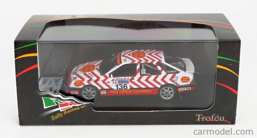 Trofeu Ford england Sierra Xr4x4 (nočná verzia) N 136 Rally Rac Lombard 1987 K.ridley - G.bradford 1:43 Biela červená