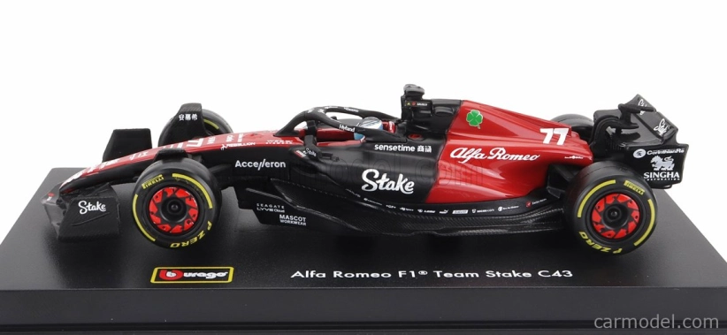 Bburago Alfa romeo F1 C43 Team Stake N 77 Season 2023 Valtteri Bottas 1:43, černá