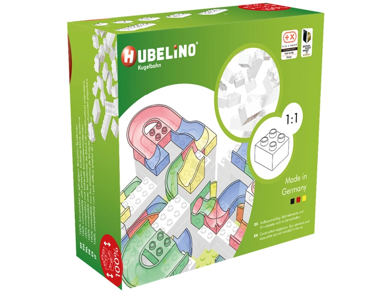 HUBELINO Guľôčková dráha – kocky biele 60 dielikov