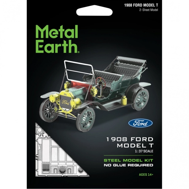Oceľová stavebnica Ford 1908 Model T, tmavozelená