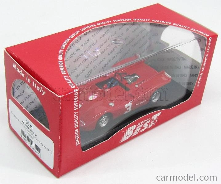 Najlepší model Fiat Abarth 2000 Spider N 3 2. Majstrovstvá Európy 2-litrov Salzburgring 1970 D.quester 1:43 Červená