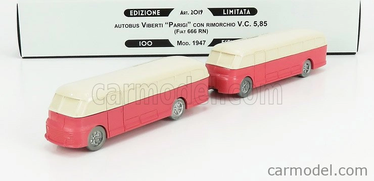 Officina-942 Fiat 666rn Bus Con Rimorchio Viberti Parigi 1946 1:76 Ružový krém